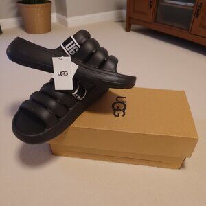 UGG Sport Yeah water-resistant slingback  in black.